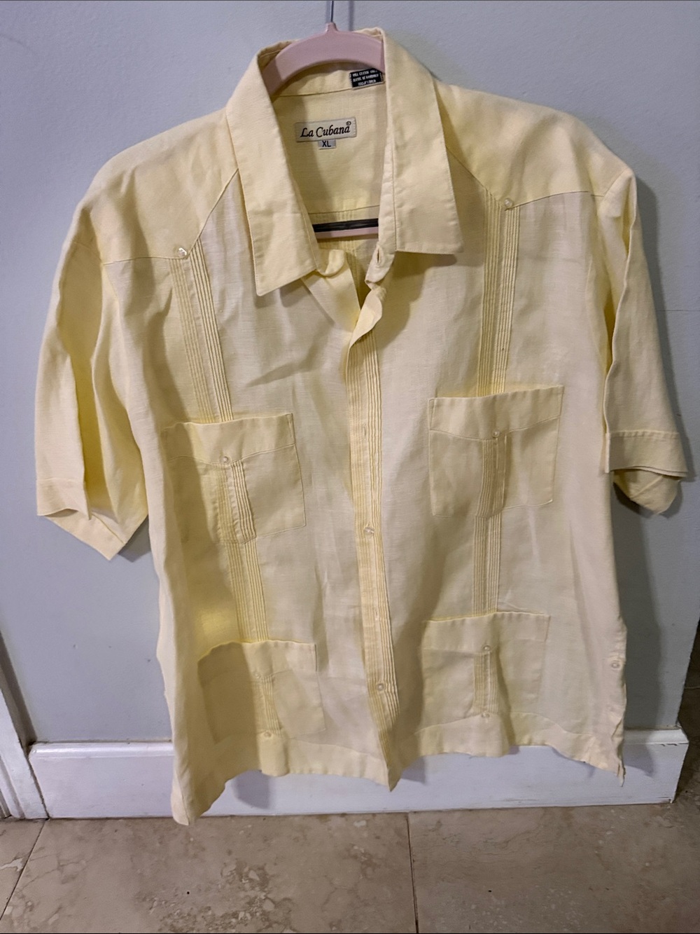 La Cabana Light Yellow Guayabera Shirt